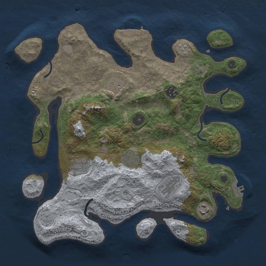 Rust Map: Procedural Map, Size: 3400, Seed: 18714, 16 Monuments