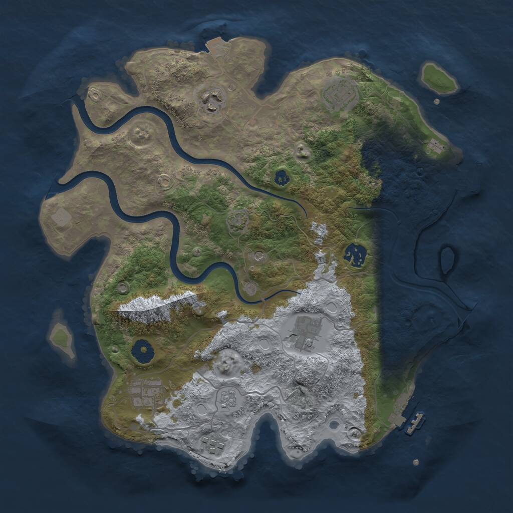 Rust Map: Procedural Map, Size: 3400, Seed: 786229, 12 Monuments