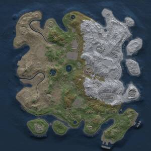 Thumbnail Rust Map: Procedural Map, Size: 3500, Seed: 1281797481, 14 Monuments