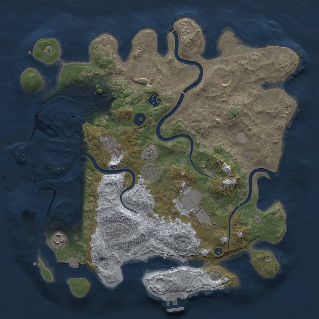 Rust Map: Procedural Map, Size: 3900, Seed: 98388178, 15 Monuments