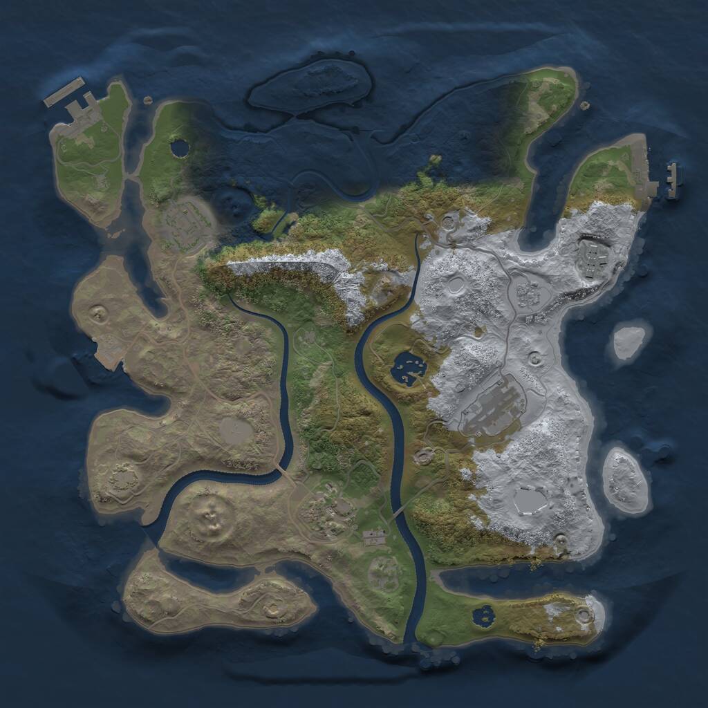 Rust Map: Procedural Map, Size: 3200, Seed: 79875489, 11 Monuments
