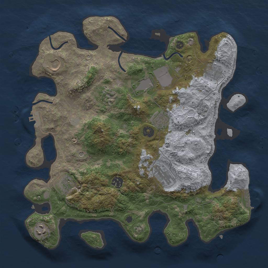 Rust Map: Procedural Map, Size: 3500, Seed: 67646084, 19 Monuments