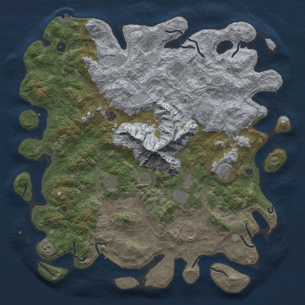 Rust Map: Procedural Map, Size: 5000, Seed: 872786819, 18 Monuments