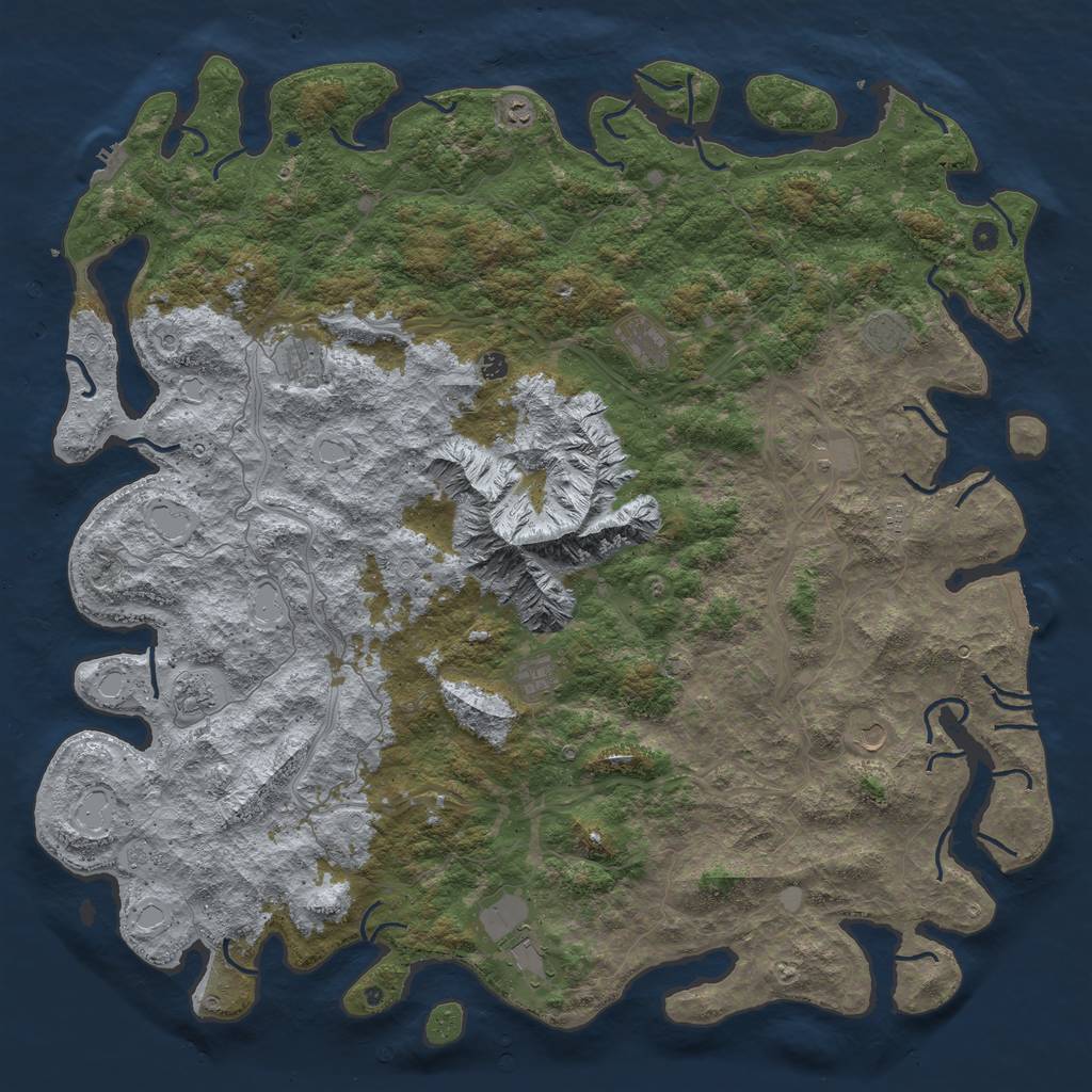 Rust Map: Procedural Map, Size: 6000, Seed: 1656286726, 19 Monuments