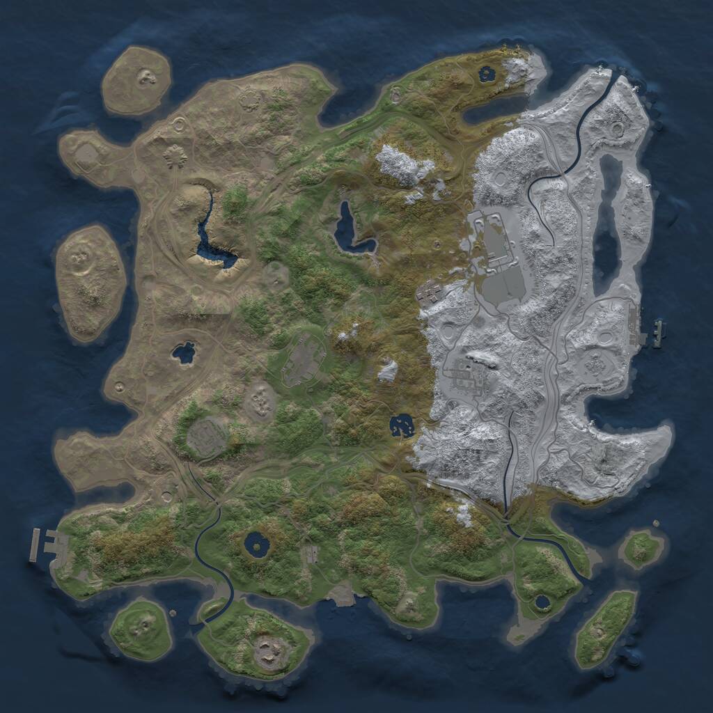 Rust Map: Procedural Map, Size: 4250, Seed: 1268975004, 13 Monuments
