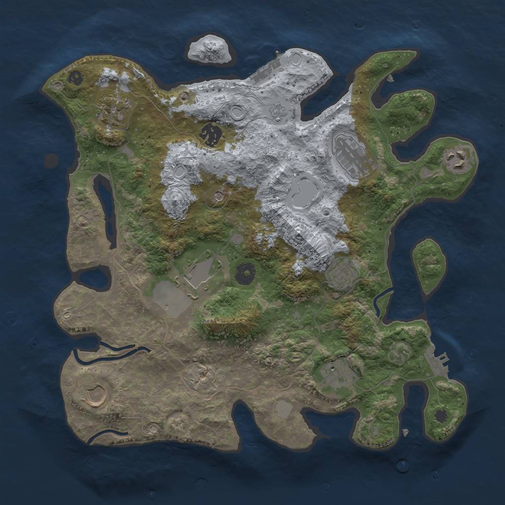 Rust Map: Procedural Map, Size: 3500, Seed: 1901624323, 17 Monuments