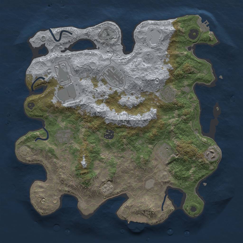 Rust Map: Procedural Map, Size: 3500, Seed: 27952, 15 Monuments