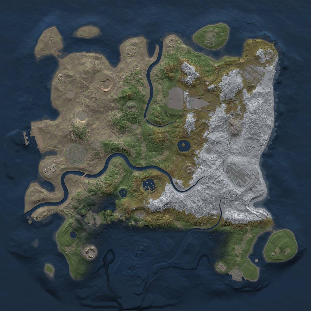 Rust Map: Procedural Map, Size: 3700, Seed: 788762746, 15 Monuments