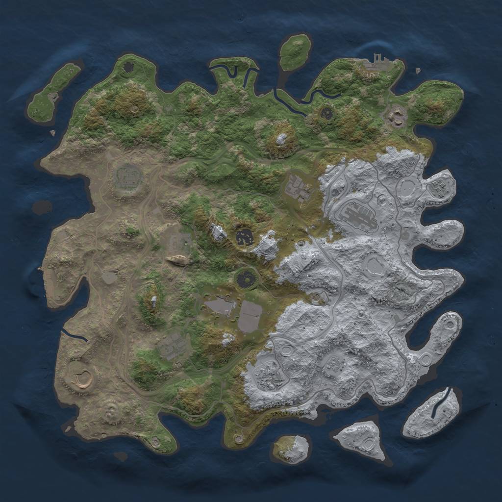 Rust Map: Procedural Map, Size: 4250, Seed: 320890114, 20 Monuments