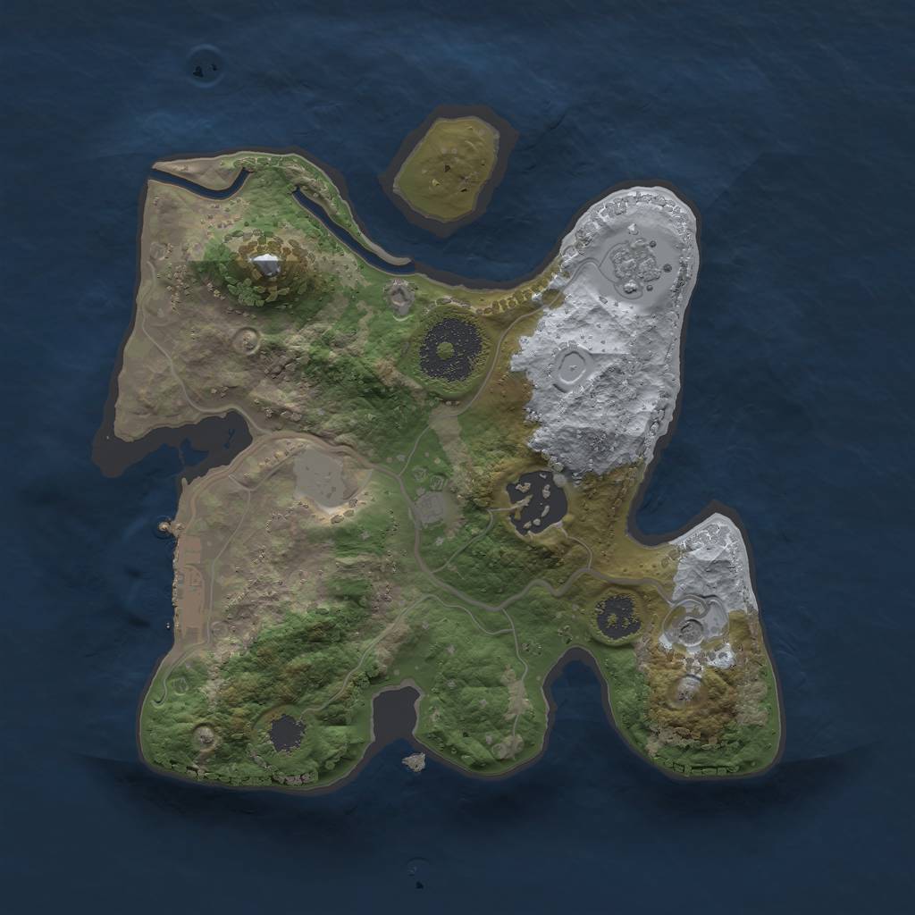 Rust Map: Procedural Map, Size: 2200, Seed: 1497693088, 9 Monuments
