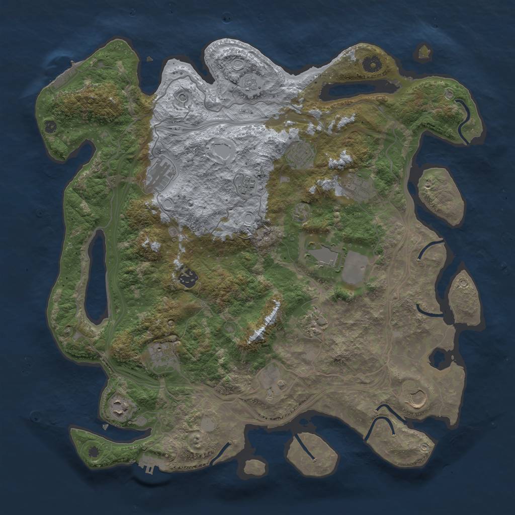 Rust Map: Procedural Map, Size: 4250, Seed: 694355925, 18 Monuments