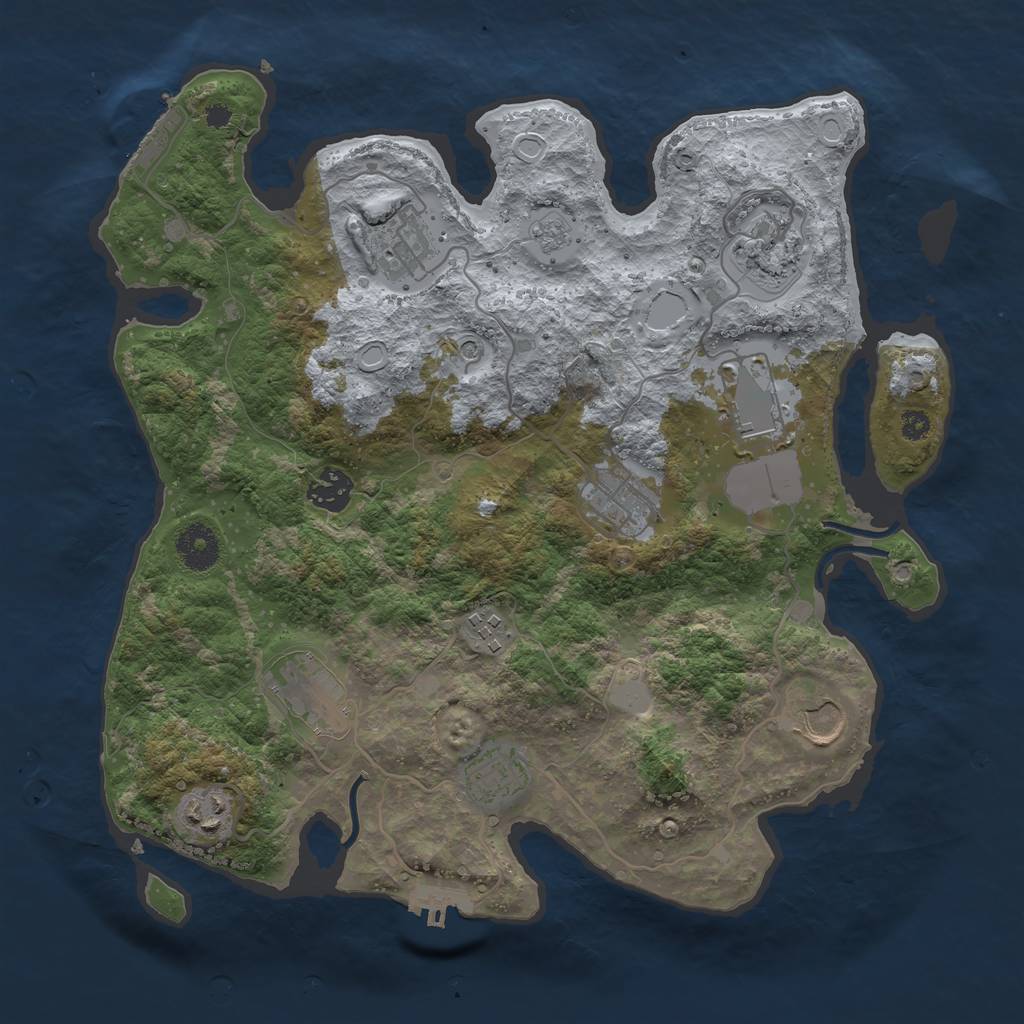 Rust Map: Procedural Map, Size: 3500, Seed: 364938915, 19 Monuments