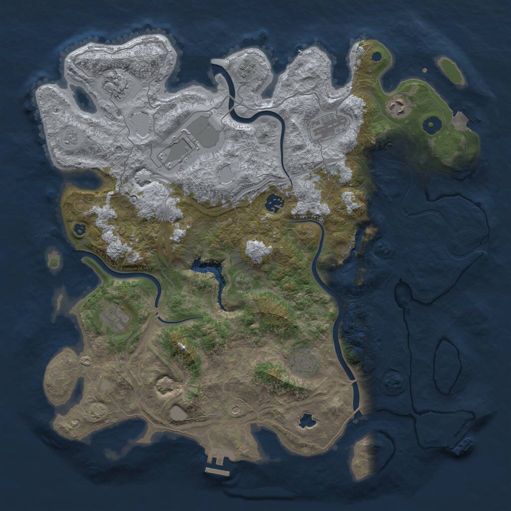 Rust Map: Procedural Map, Size: 4250, Seed: 1542829641, 14 Monuments