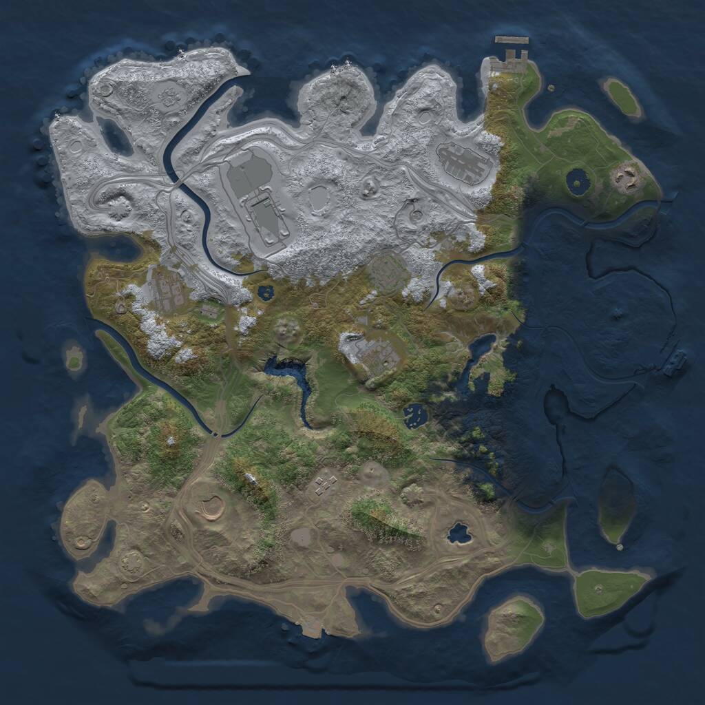 Rust Map: Procedural Map, Size: 4250, Seed: 1542829641, 15 Monuments
