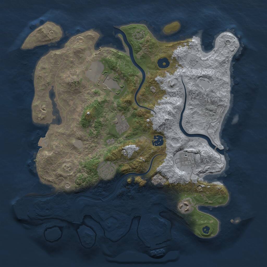 Rust Map: Procedural Map, Size: 3500, Seed: 14931190, 13 Monuments