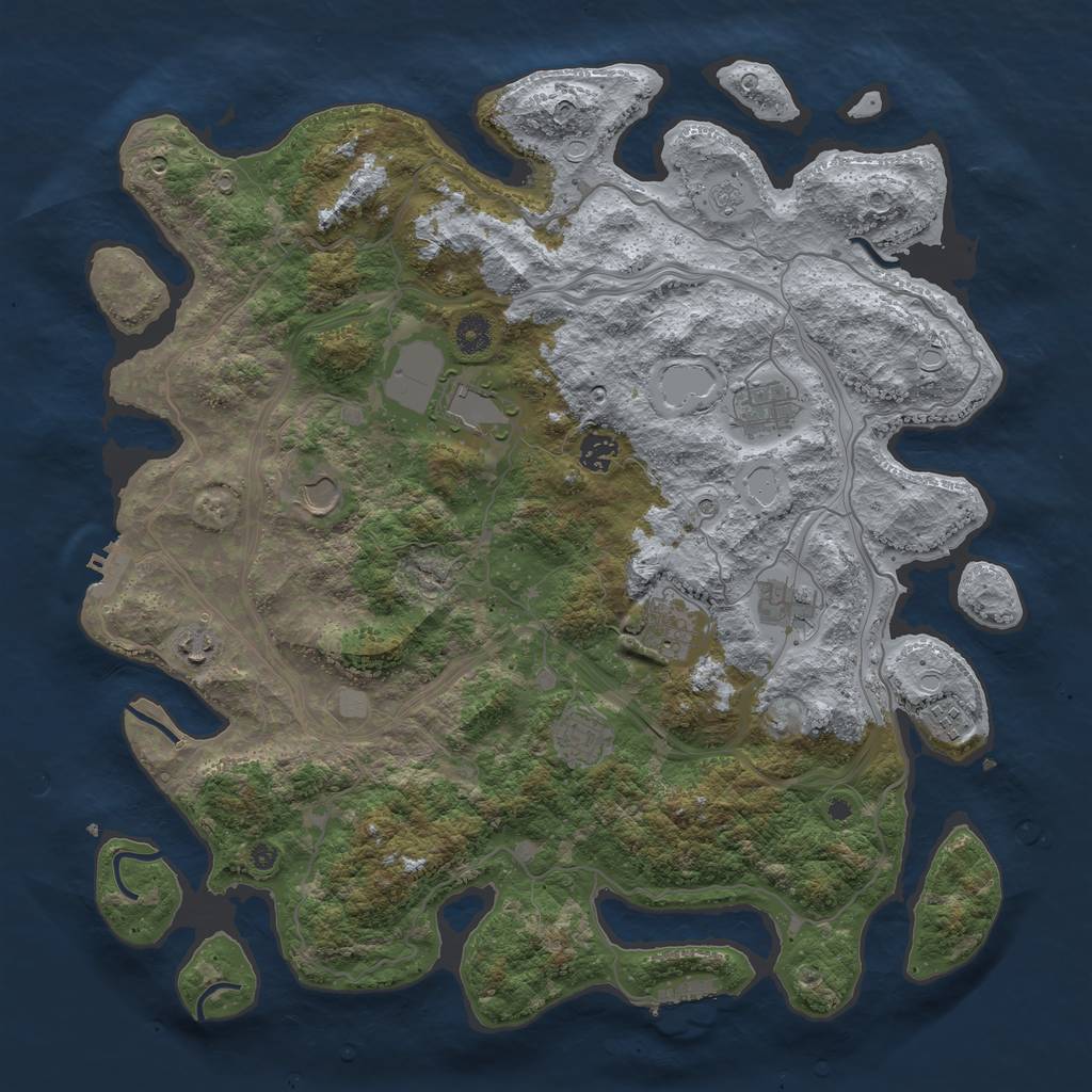 Rust Map: Procedural Map, Size: 4250, Seed: 11165, 18 Monuments