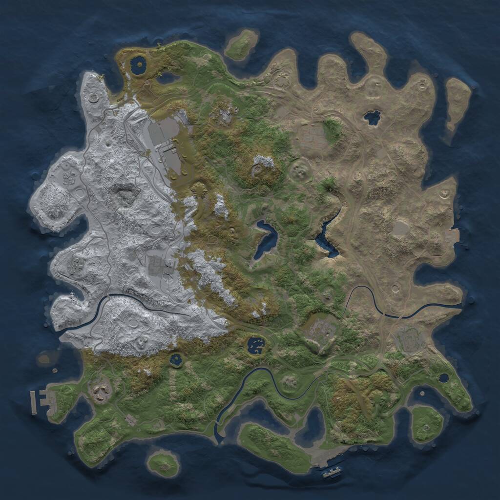 Rust Map: Procedural Map, Size: 4250, Seed: 702272449, 15 Monuments