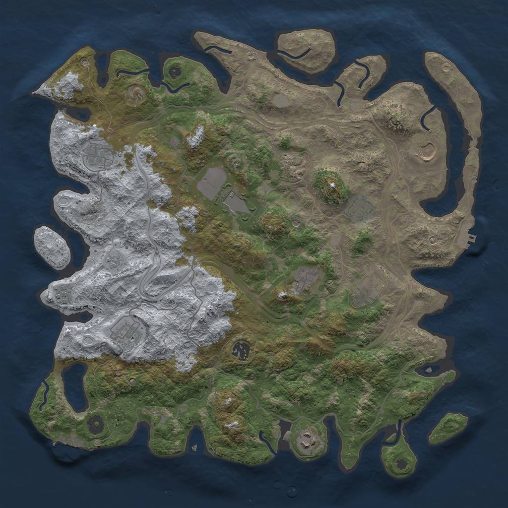 Rust Map: Procedural Map, Size: 4250, Seed: 721973789, 20 Monuments