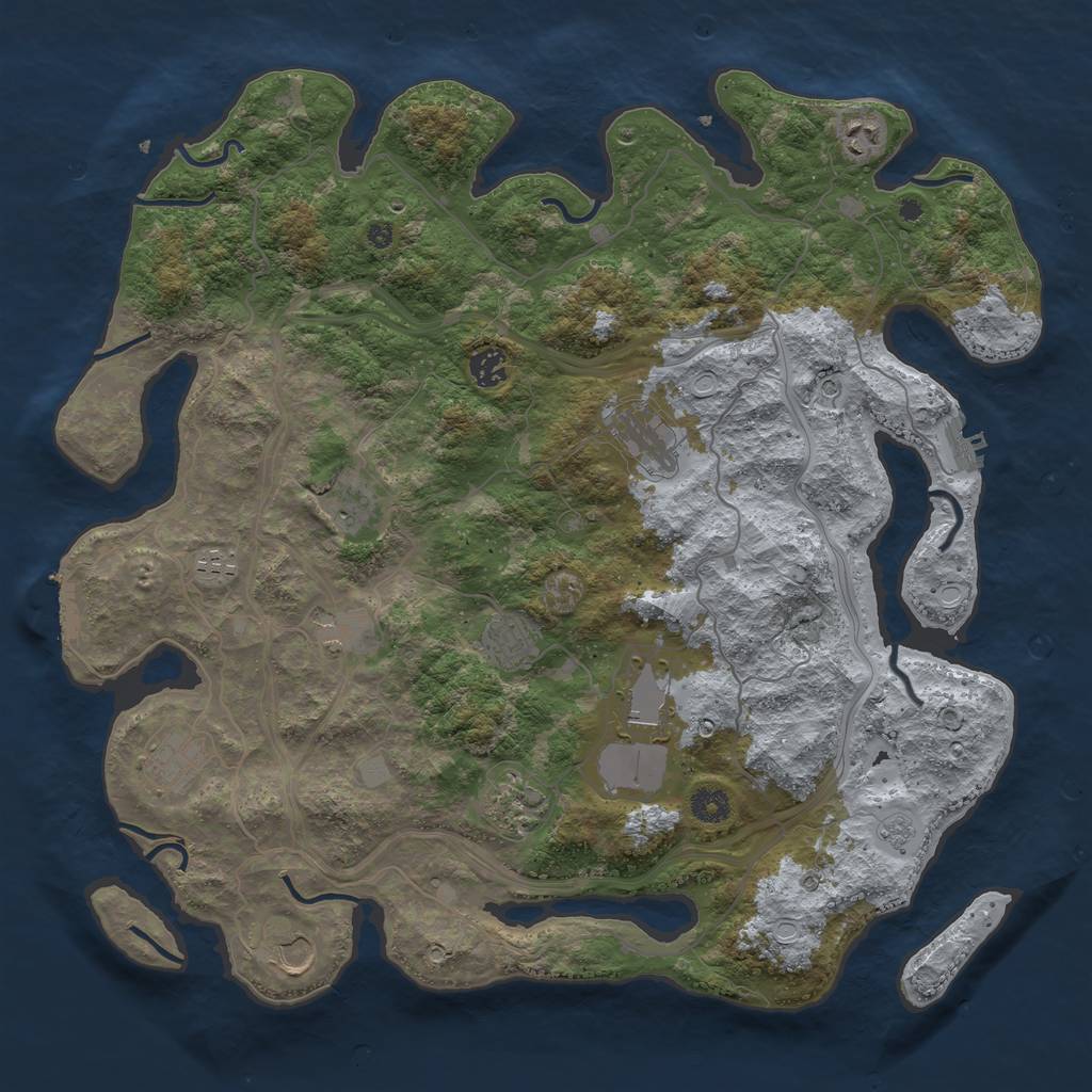 Rust Map: Procedural Map, Size: 4250, Seed: 198348333, 20 Monuments
