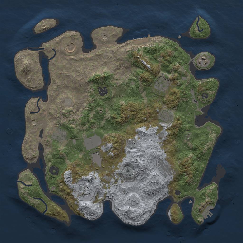 Rust Map: Procedural Map, Size: 3750, Seed: 87429004, 19 Monuments