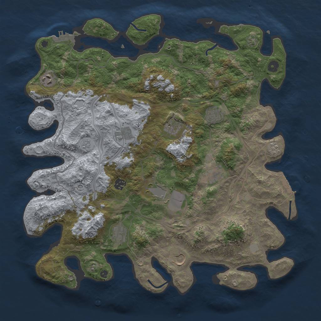 Rust Map: Procedural Map, Size: 4250, Seed: 570647841, 19 Monuments
