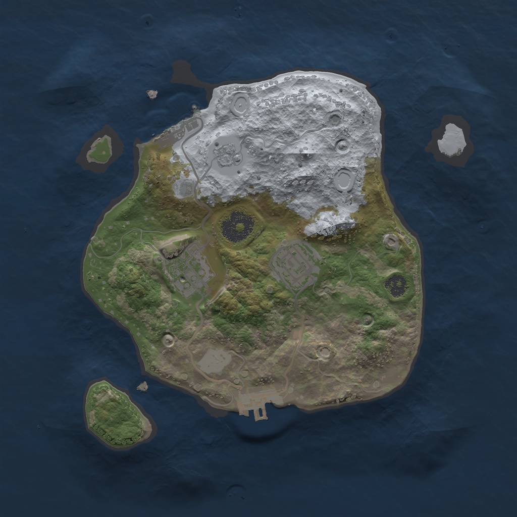 Rust Map: Procedural Map, Size: 2500, Seed: 8008132, 10 Monuments