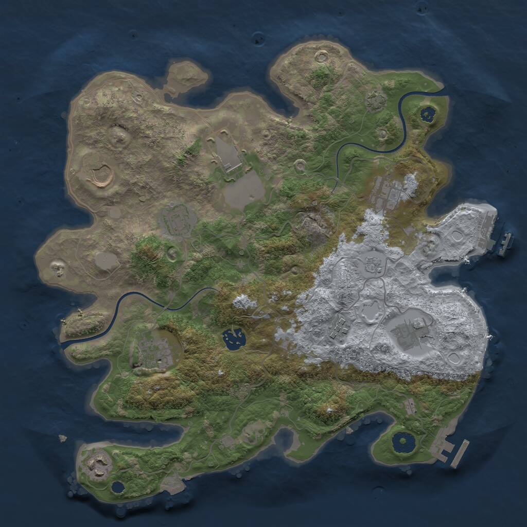 Rust Map: Procedural Map, Size: 3500, Seed: 754324, 14 Monuments
