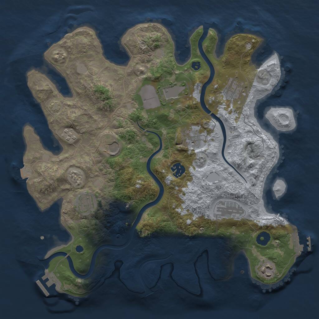 Rust Map: Procedural Map, Size: 3500, Seed: 504942818, 14 Monuments