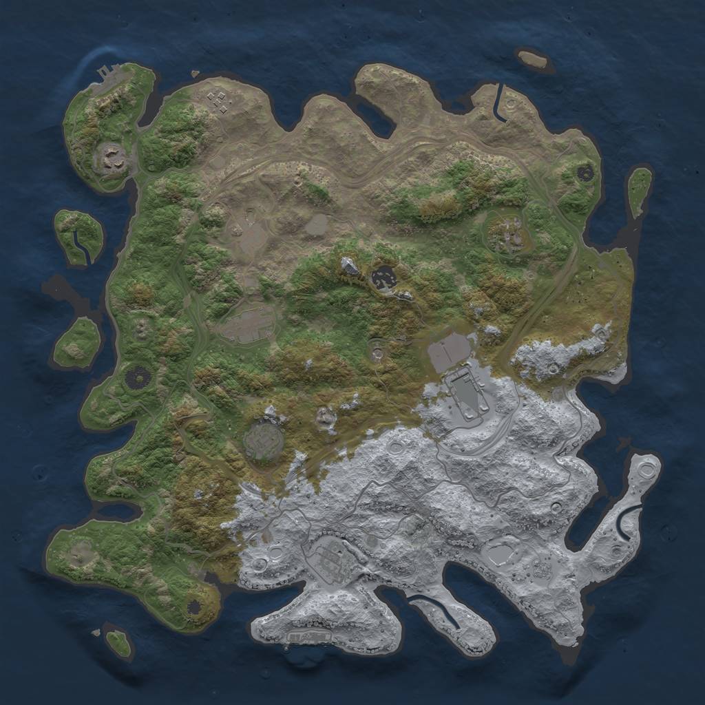 Rust Map: Procedural Map, Size: 4300, Seed: 8540, 18 Monuments