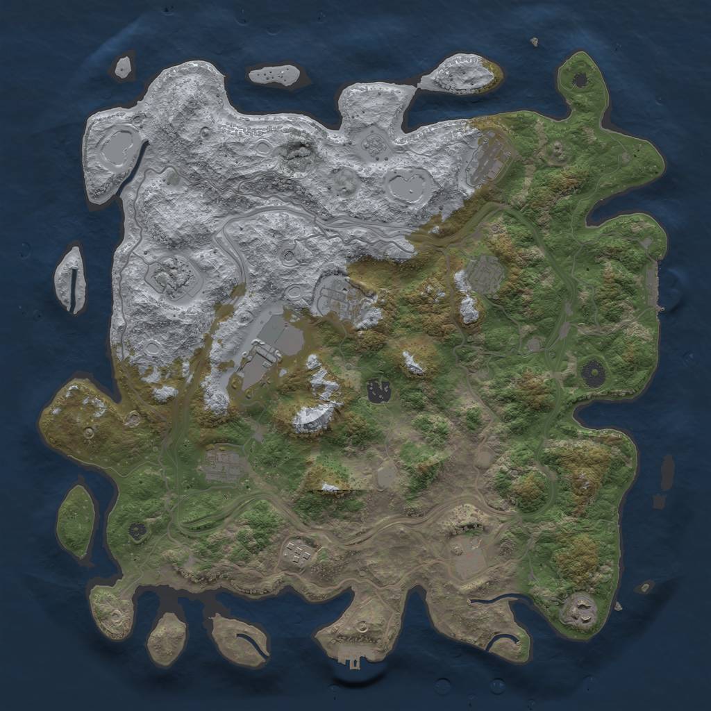 Rust Map: Procedural Map, Size: 4250, Seed: 998016, 19 Monuments