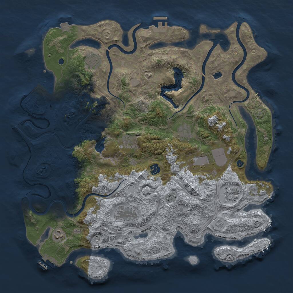 Rust Map: Procedural Map, Size: 4250, Seed: 229688528, 15 Monuments