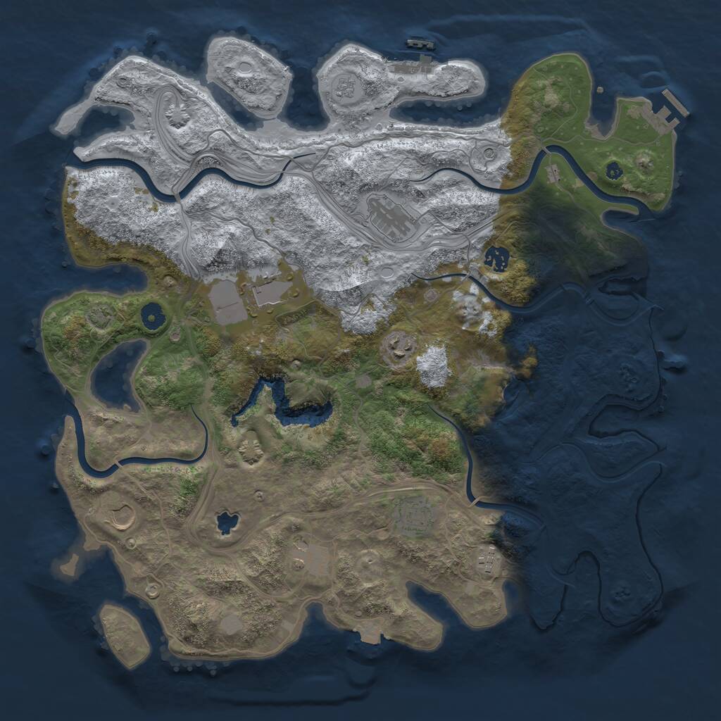 Rust Map: Procedural Map, Size: 4250, Seed: 2128414134, 14 Monuments