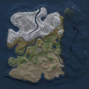 Thumbnail Rust Map: Procedural Map, Size: 3500, Seed: 2041843299, 13 Monuments