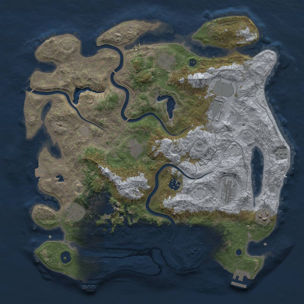 Rust Map: Procedural Map, Size: 4000, Seed: 1368398749, 15 Monuments