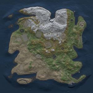 Thumbnail Rust Map: Procedural Map, Size: 3500, Seed: 998369735, 17 Monuments