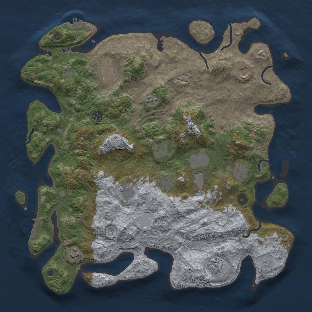 Rust Map: Procedural Map, Size: 4250, Seed: 1660222607, 20 Monuments