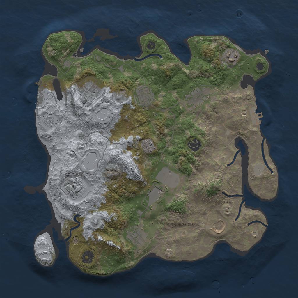 Rust Map: Procedural Map, Size: 3500, Seed: 1905959021, 19 Monuments