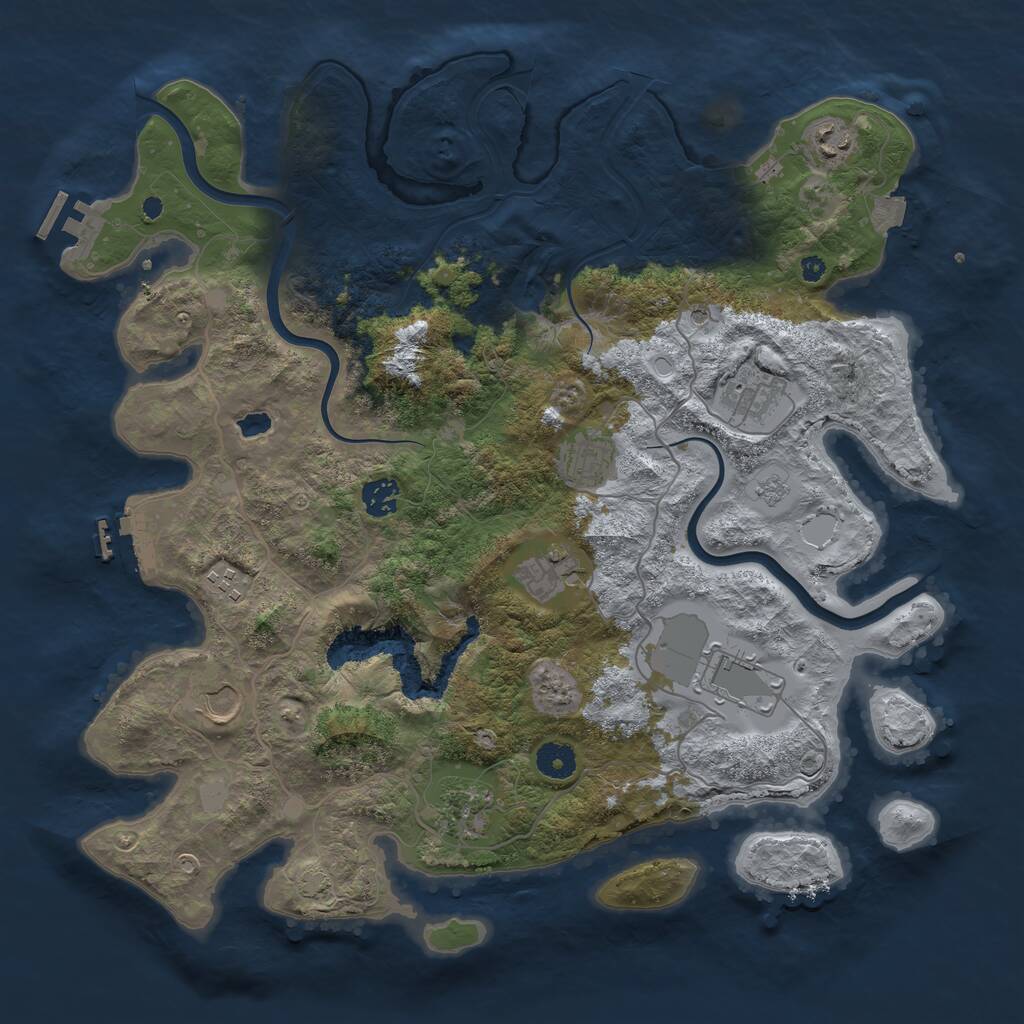 Rust Map: Procedural Map, Size: 4000, Seed: 5838436, 15 Monuments