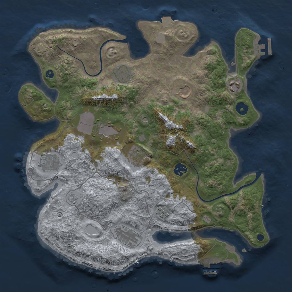 Rust Map: Procedural Map, Size: 3500, Seed: 1231572897, 15 Monuments