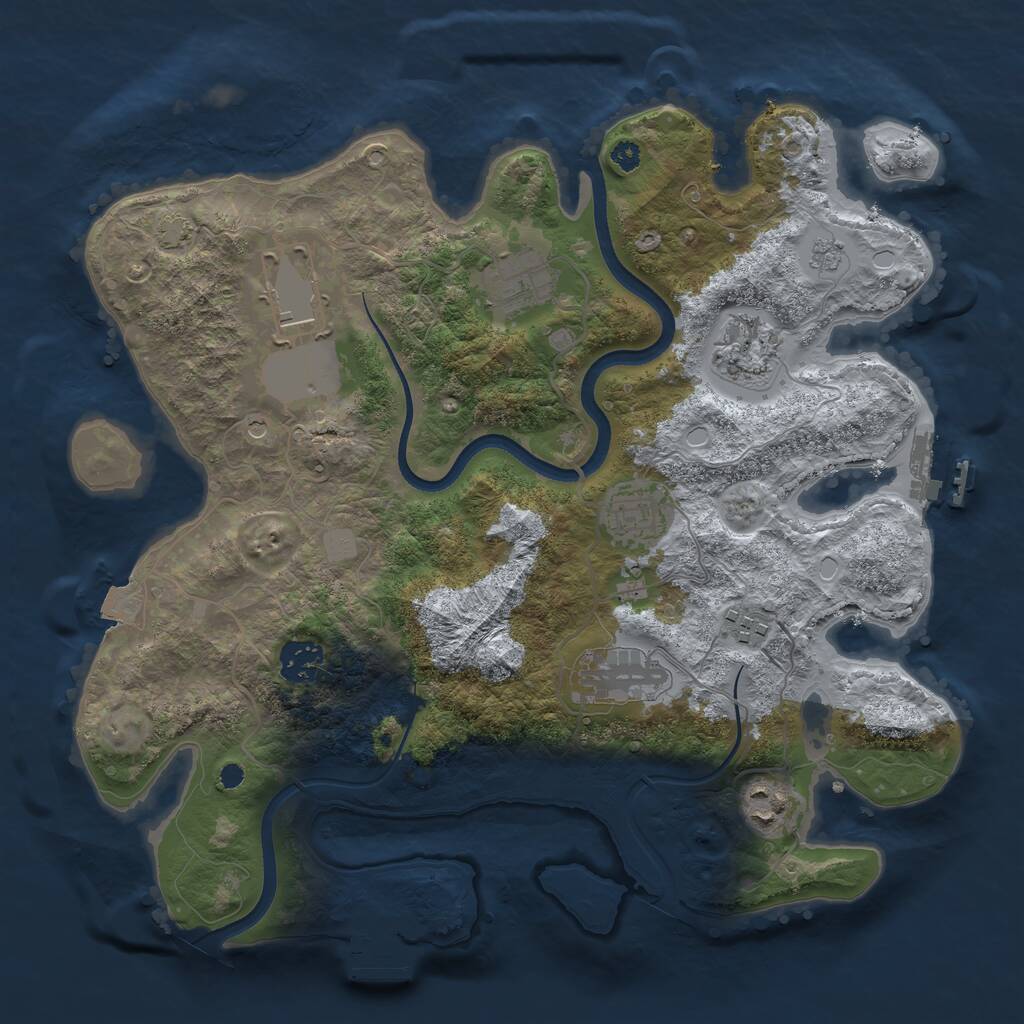 Rust Map: Procedural Map, Size: 3500, Seed: 7271149, 14 Monuments