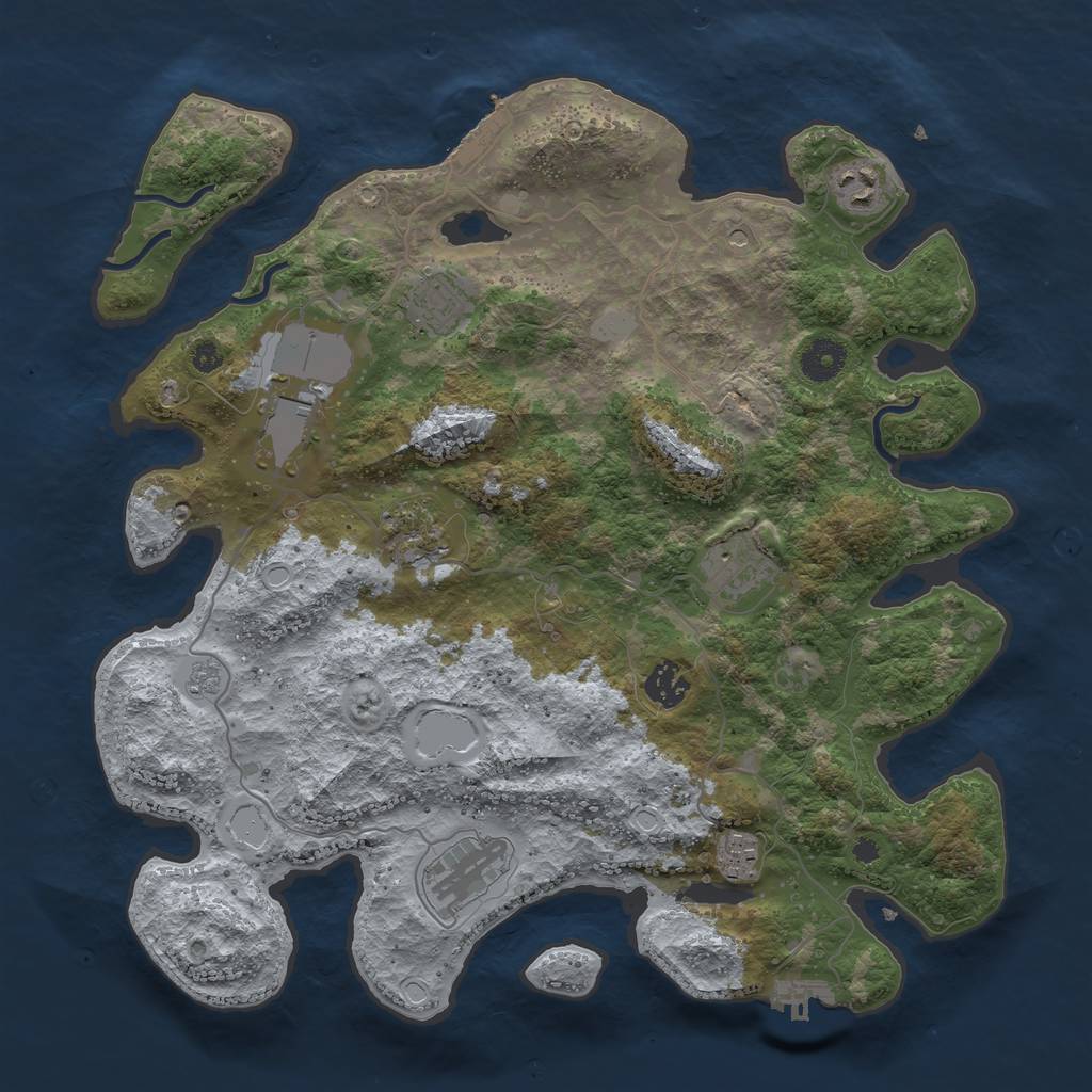 Rust Map: Procedural Map, Size: 3750, Seed: 5470884, 17 Monuments
