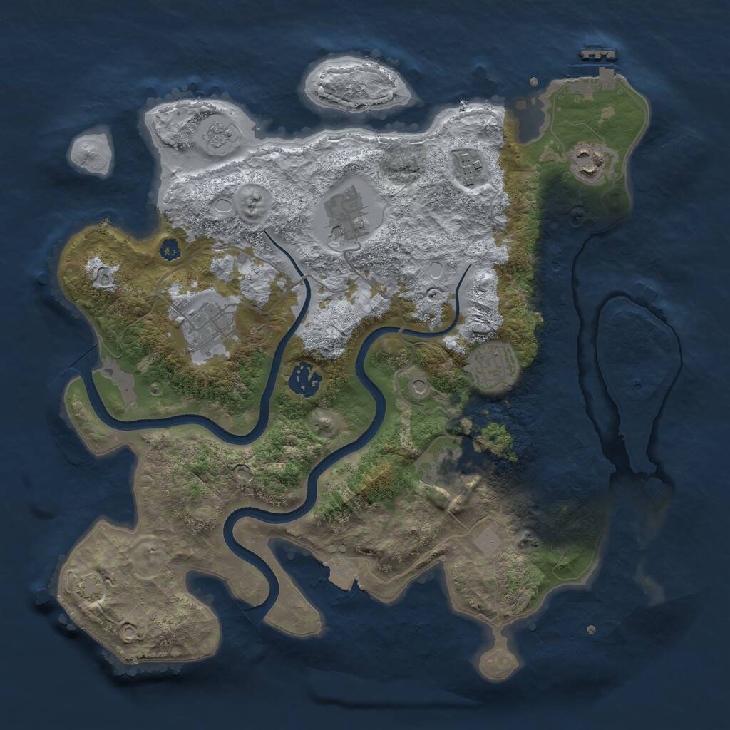 Rust Map: Procedural Map, Size: 3400, Seed: 822650, 12 Monuments
