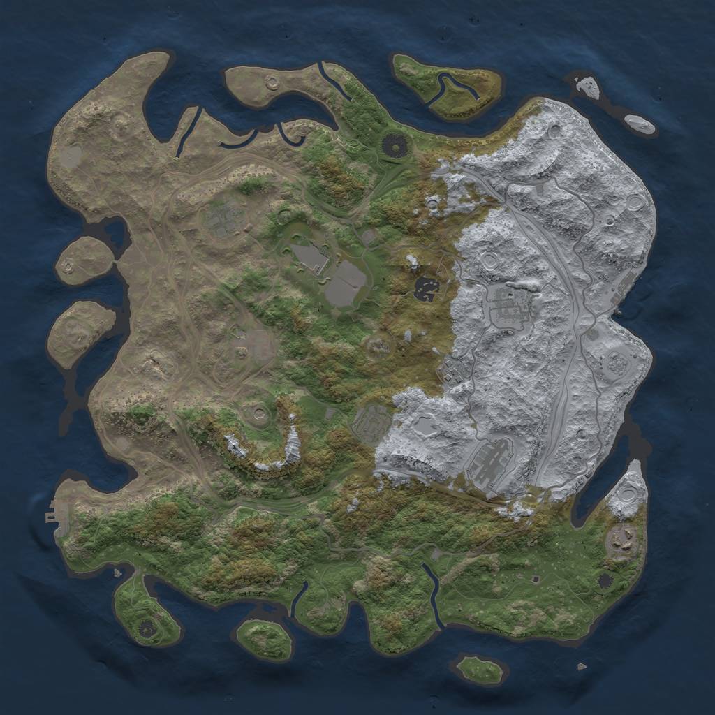 Rust Map: Procedural Map, Size: 4250, Seed: 692022, 16 Monuments