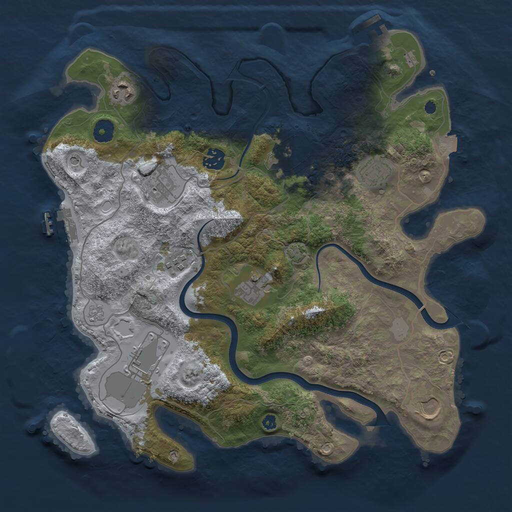 Rust Map: Procedural Map, Size: 3500, Seed: 68100534, 15 Monuments