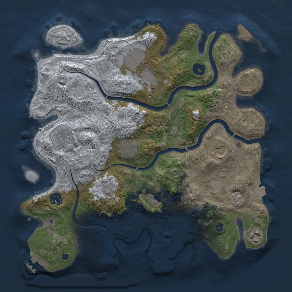 Rust Map: Procedural Map, Size: 3500, Seed: 10510408, 14 Monuments