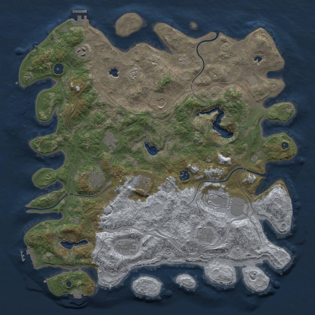 Rust Map: Procedural Map, Size: 4500, Seed: 611766619, 16 Monuments