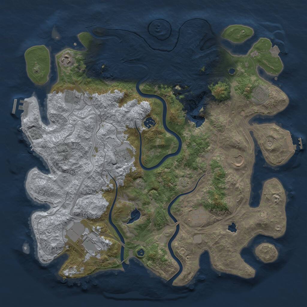 Rust Map: Procedural Map, Size: 4250, Seed: 717943996, 15 Monuments