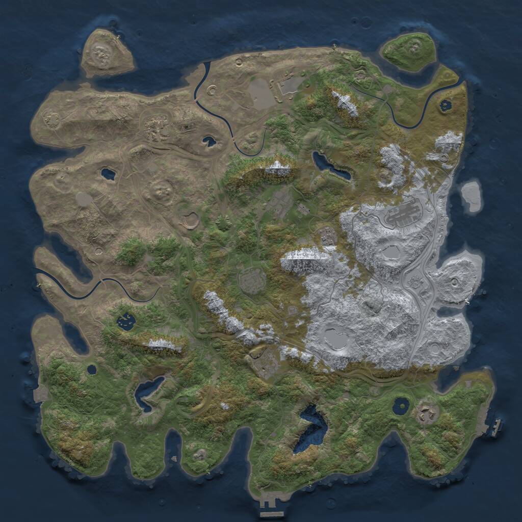 Rust Map: Procedural Map, Size: 4500, Seed: 1461651614, 16 Monuments