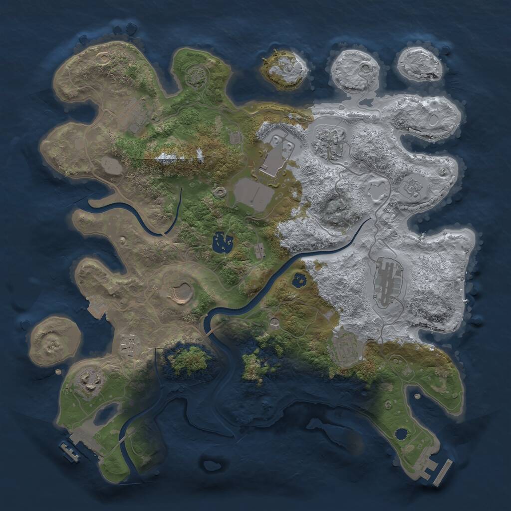 Rust Map: Procedural Map, Size: 3500, Seed: 2015168863, 15 Monuments