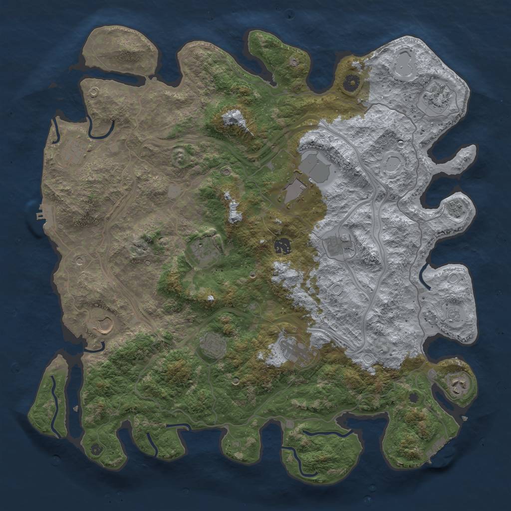 Rust Map: Procedural Map, Size: 4500, Seed: 1751711394, 20 Monuments